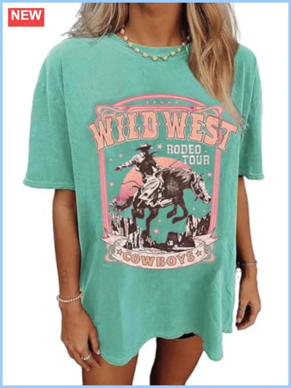 Oversized Western Rodeo Graphic Tee Women Vintage Country Music Short Sleeve